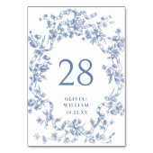 Numéro De Table Victorien Ornate Grace Floral Dusty Mariage bleu (Dos)