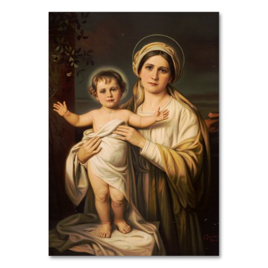 Numéro De Table Vierge Marie tenant l'enfant Jésus (Par défaut)