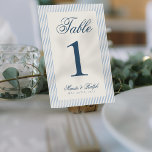 Numéro De Table Vieux argent intemporel Mariage de bande bleue<br><div class="desc">Guidez les invités à leurs sièges en utilisant ces numéros de table de Mariage en rayures bleues intemporelles ! Avec une calligraphie raffinée et un riche arrière - plan de couleur classique, ces cartes numériques apportent une touche de cohésion élevée à votre décor de réception. Parfaits pour des décors de...</div>