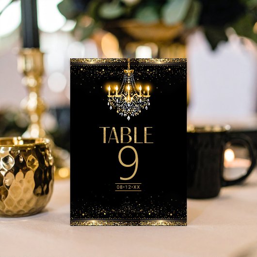 Numéro De Table Vieux Hollywood Lustre en Glam Sweet 16 ID1108