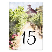 Numéro De Table Vignoble et Mariage d'aquarelle de la grange rouge (Par défaut)