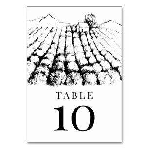 Numéro De Table Vignoble Mariage