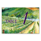 Numéro De Table Vignoble Vineyard Art Custom Wine Number Table Car (Dos)