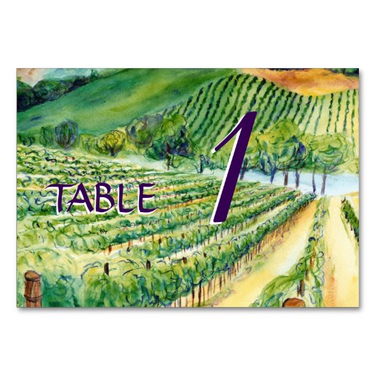 Numéro De Table Vignoble Vineyard Art Custom Wine Number Table Car (Dos)