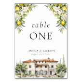 Numéro De Table Villas italiennes Lemons & Olives (Dos)