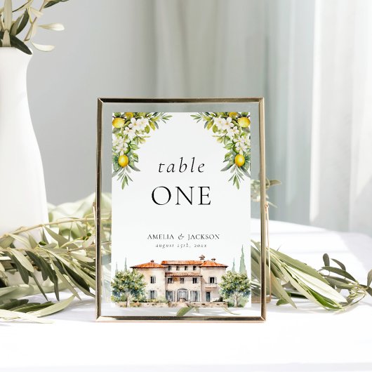 Numéro De Table Villas italiennes Lemons & Olives