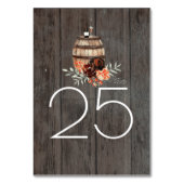 Numéro De Table Vin Baril Rustique Pays Floral (Dos)