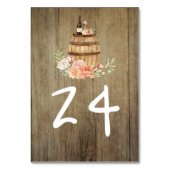 Numéro De Table Vin Baril Rustique Pays Floral (Dos)