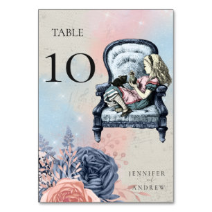 Numéro De Table Vintage Alice au pays des merveilles Mariage