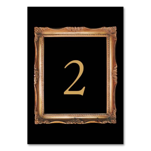 Numéro De Table Vintage Black & Gold Mariage (Par défaut)