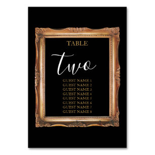 Numéro De Table Vintage Black & Gold Mariage
