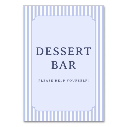 Numéro De Table Vintage Blue Dessert Bar Sign (Par défaut)
