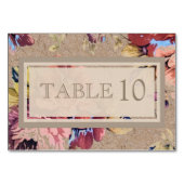Numéro De Table Vintage Floral Rustique Personnalisé (Dos)