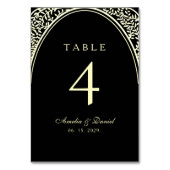 Numéro De Table Vintage Gold et Black Mariage (Dos)