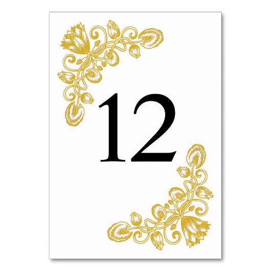 Numéro De Table Vintage Gold Table 12 (Par défaut)
