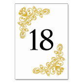 Numéro De Table Vintage Gold Table 18 (Dos)
