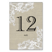 Numéro De Table Vintage Lacey Floral Design (Dos)