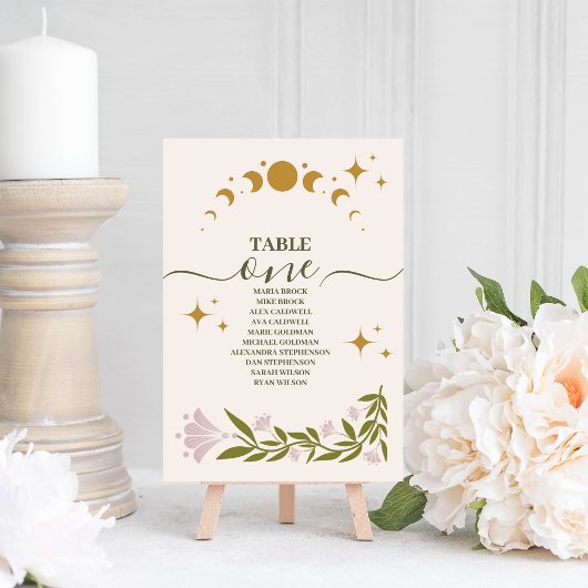 Numéro De Table Vintage Mariage botanique mystique