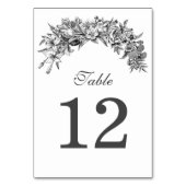 Numéro De Table Vintage Mariage Floral (Dos)