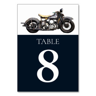 Numéro De Table Vintage Motorcycle Marine Mariage moderne