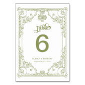 Numéro De Table Vintage Olive Green Antique Frame Mariage (Par défaut)