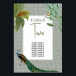 Numéro De Table Vintage Peacock Feather Tropical Greenery Mariage<br><div class="desc">Un design vintage d'oiseau paon avec verdure tropicale et motif damassé arrière - plan. Ce design est idéal pour toutes les saisons. Un design aquarelle élégant dans un thème contemporain. Un numéro de table mariage avec des plumes de paon glorieuses et des éléments modernes. Customisez le numéro et achetez chaque...</div>