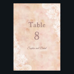 Numéro De Table Vintage Rose de dentelle Vieux Mariage de papier N<br><div class="desc">Design romantique et vintage avec des coins en dentelle blanche sur un vieux papier avec des roses. Utilisez l'outil Personnaliser pour ajouter vos informations. Pour les articles correspondants,  visitez,  s'il vous plaît,  ma Vintage dentelle Rose Old Paper Mariage Collection.</div>