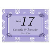 Numéro De Table Violet bleu rose Mariage damassé (Dos)