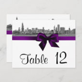 Numéro de table violet BW Etched de Chicago (Devant / Derrière)