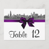 Numéro de table violet BW Etched de Chicago (Devant)
