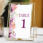 Numéro De Table Violet de automne Magenta violet fleurs Mariage