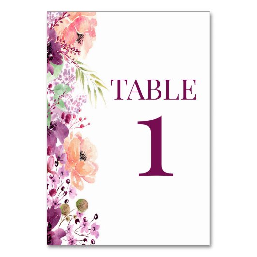 Numéro De Table Violet de automne Magenta violet fleurs Mariage (Par défaut)