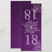 Numéro de table violet Flocons de neige élégants (Devant / Derrière)