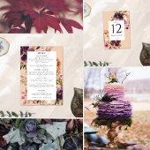 Numéro De Table Violet Meadows Automne Moderne Floral