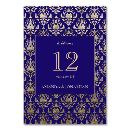 Numéro De Table Violet moderne violet Motif or Mariage (Par défaut)