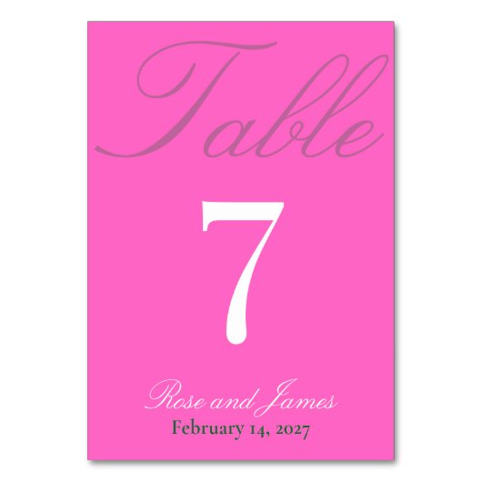 Numéro De Table Vivid Pink Y2K Gothic Wedding (Par défaut)