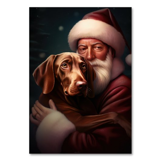 Numéro De Table Vizsla avec Noël Festif du Père Noël (Par défaut)