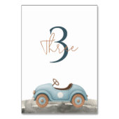 Numéro De Table Voiture Aquarelle Bleue Anniversaire (Par défaut)