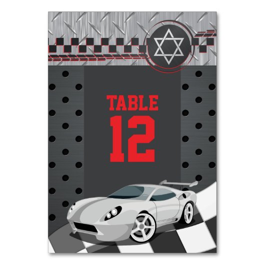 Numéro De Table Voiture Racecar Bar Mitzvah (Par défaut)
