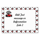 Numéro De Table Voiture Red Race avec drapeau À damiers (Dos)
