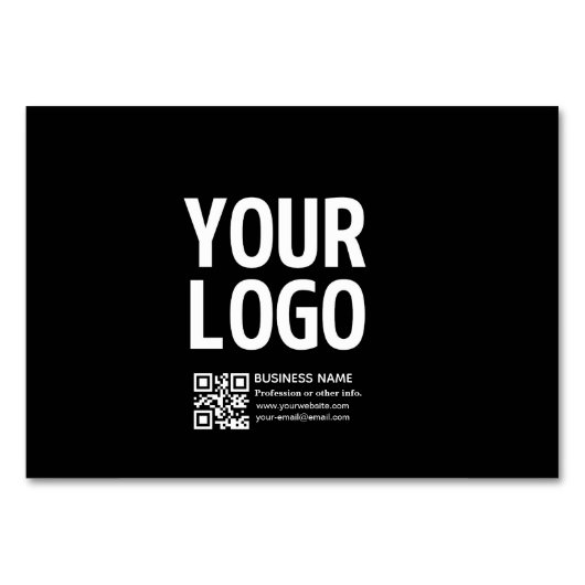 Numéro De Table Votre logo avec code QR et texte modifiables (Devant)