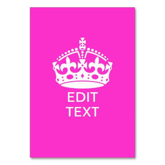 Numéro De Table Votre texte sur garder la couronne calme rose chau (Par défaut)