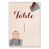 Numéro De Table Voyage en Bleu et en Bourgogne (Dos)