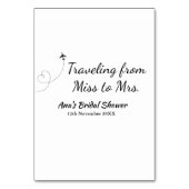 Numéro De Table Voyager douche nuptiale ajouter nom date de manque (Dos)