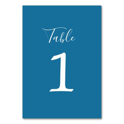 Numéro De Table Vrai Simplicité 1 Mariage Hiver Bleu Numéro de tab (Dos)