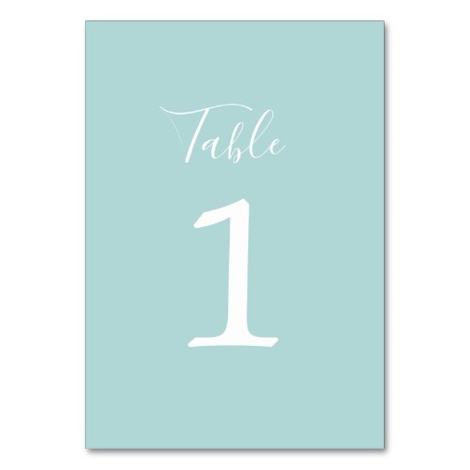 Numéro De Table Vrai Simplicité 1 Mariage Ocean Mist Numéro de tab (Dos)