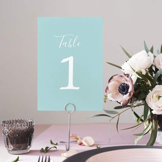 Numéro De Table Vrai Simplicité 1 Mariage Ocean Mist Numéro de tab