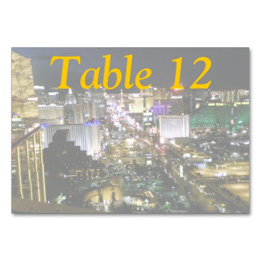 Numéro De Table Vue aérienne du boulevard Las Vegas (Dos)