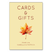 Numéro De Table Warm Autumn Watercolor Maple Leaf (Dos)