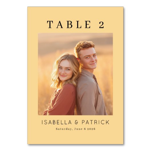 Numéro De Table Warm Beige Minimalist Photo (Par défaut)